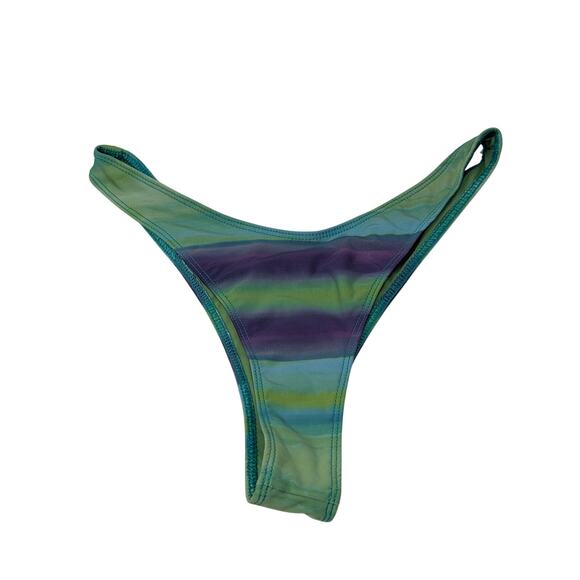 Danielle Guizio Green Purple Blue‎ Ombre Cheeky Bikini Bottoms High Rise Mermaid - Picture 4 of 4